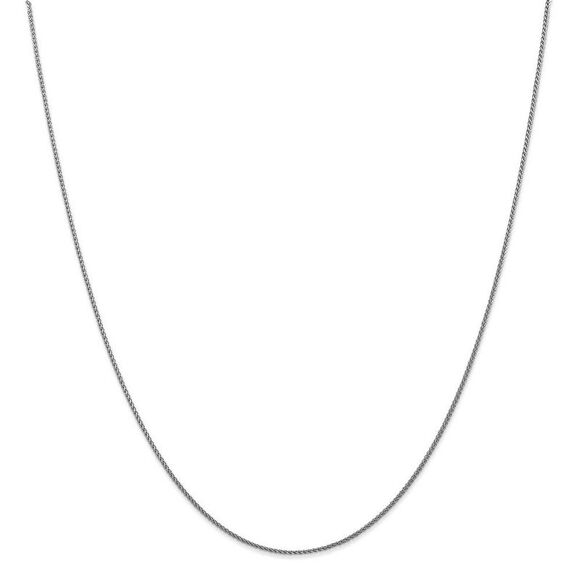 1mm 10k White Gold Solid Diamond Cut Wheat Chain Necklace, 20 Inch - Picture 3 of 8